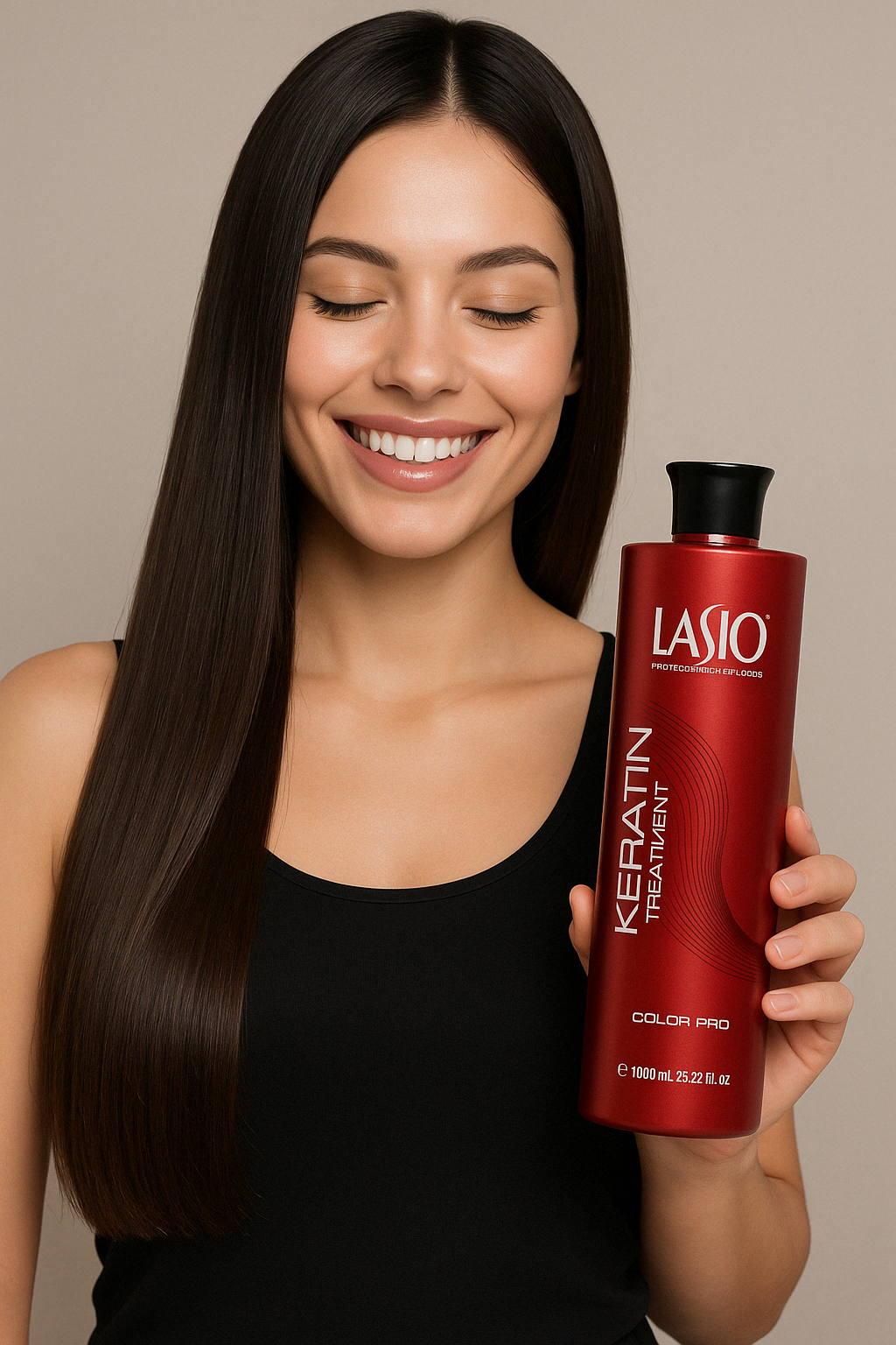 20250420_1557_Model Smiling with Product_remix_01js9m8v22e1g9ccr7brr61wsn